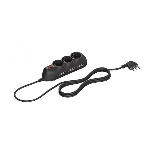 Presa multipla Bticino Slim con 9 slot interruttore luminoso colore antracite