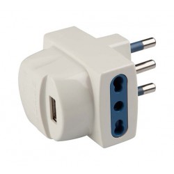 Adattatore con spina 16a 2p+t e 2 prese bivalenti