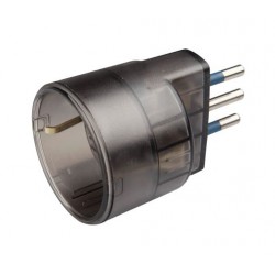 Adattatore con spina 10a 2p+t e presa 10-16a 2p+t