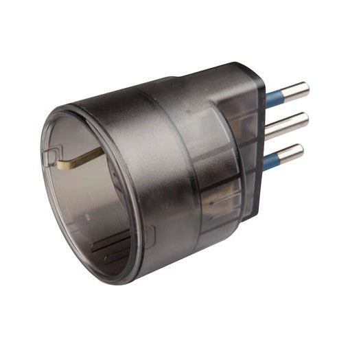 Adattatore con spina 10a 2p+t e presa 10-16a 2p+t