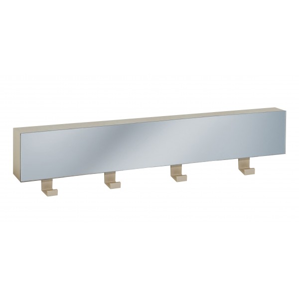 Portabito a specchio 4 gancichampagne metallizzato
