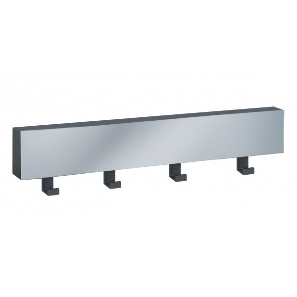 Portabito a specchio 4 ganci nero metalliz. opaco