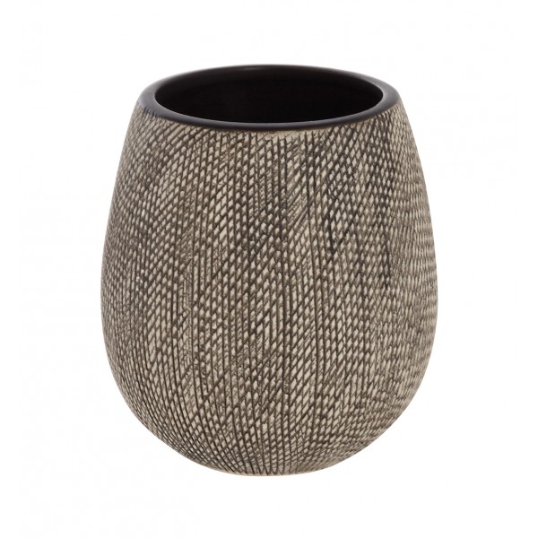 Portaspazzolino linea safari in ceramica grigio