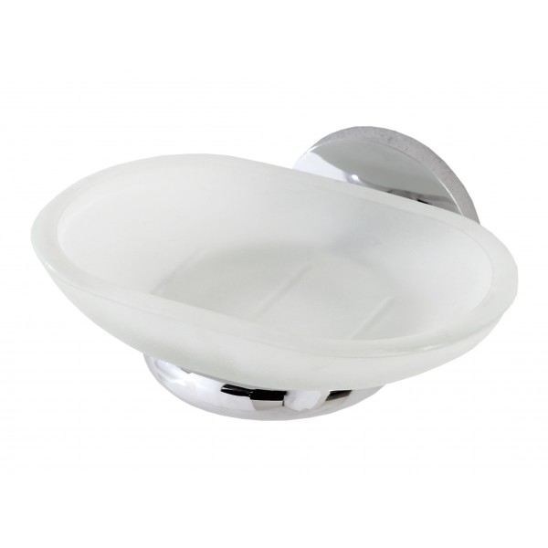 Porta sapone serie bora cromo/vetro satinato