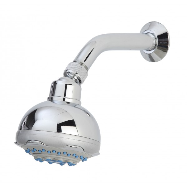 Soffione doccia + braccio in ottone d. 10 cm cromo