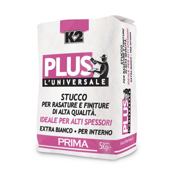 K2 plus - stucco in polvere 5 kg rasature bianco
