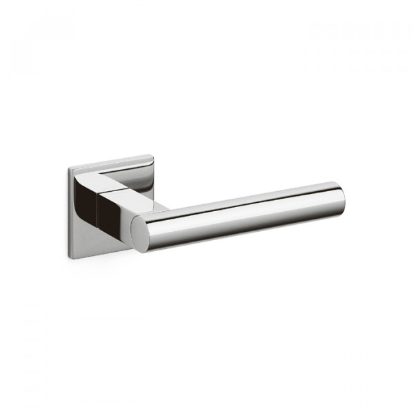 Maniglia olivari euclide q m230 con rosetta e bocchetta quadre basse diametro 51 mm cromato per porte da interni