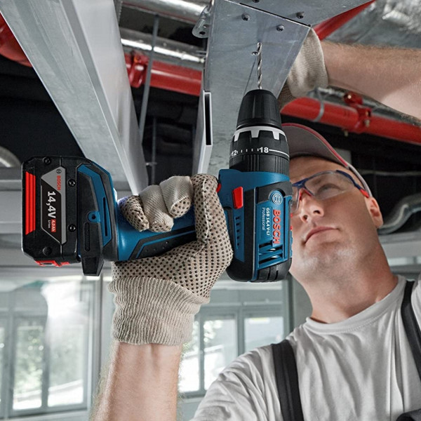 Trapano avvitatore a percussione bosch gsb 14,4 v-li con valigetta e accessori
