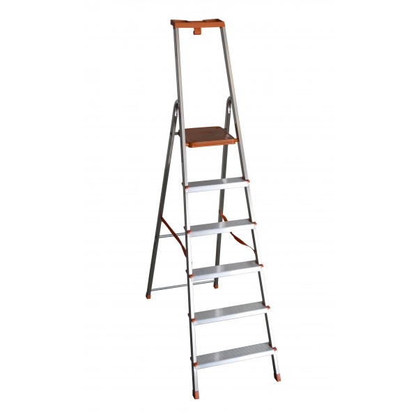 Scala in alluminio 6 gradini facal eurodomus plus con portaoggetti