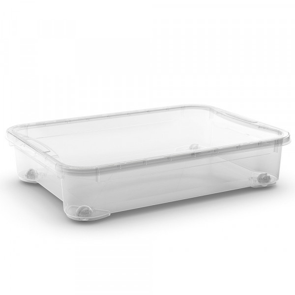 Contenitore T box con ruote XXM 58x79,50x18 cm trasparente Kis 8658