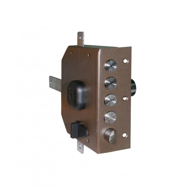 Serratura ad applicare quintuplice Moia G436SX cilindro a pompa senza deviatore