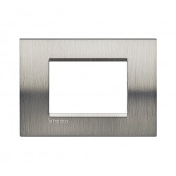Ll - placca 3p 120x86 mm colore acciaio spazz.