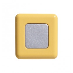 Pomolo quadrato plastica 36x36 mm giallo / grigio