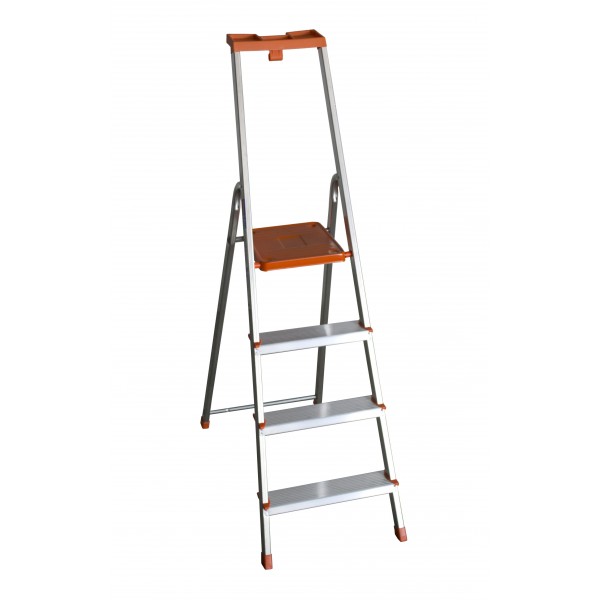 Scala in alluminio 4 gradini domestica Facal eurodomus plus con portaoggetti