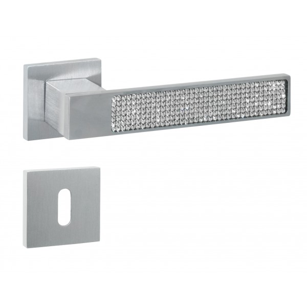 Man. luce r/b quadre 45x45 cromo sat. / swarovski