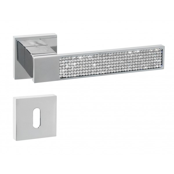 Man. luce r/b quadre 45x45 cromo luc. / swarovski