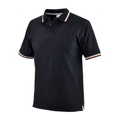 Maglietta polo tricolore nera mis.m