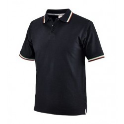 Maglietta polo tricolore nera mis.l