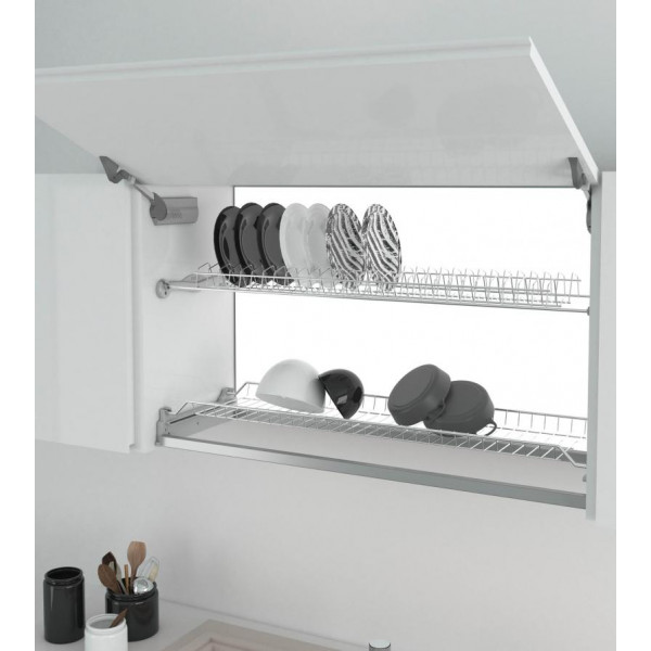 Kit scolapiatti e bicchieri in plastica con staffe mobile 80cm Inoxa 70180ZGPM