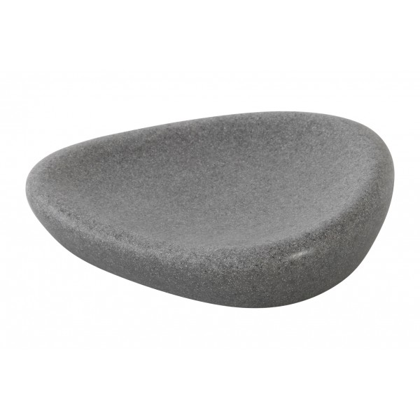 Porta sapone linea stone in poliresina grigio