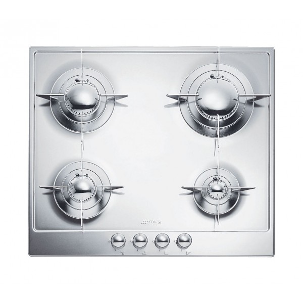 Piano cott. 4 fuochi g/inox 60 cm inox lucido