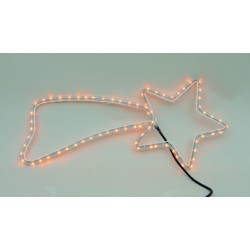 Stella cometa tubo Led  72 luci bianche 70x28 cm per...