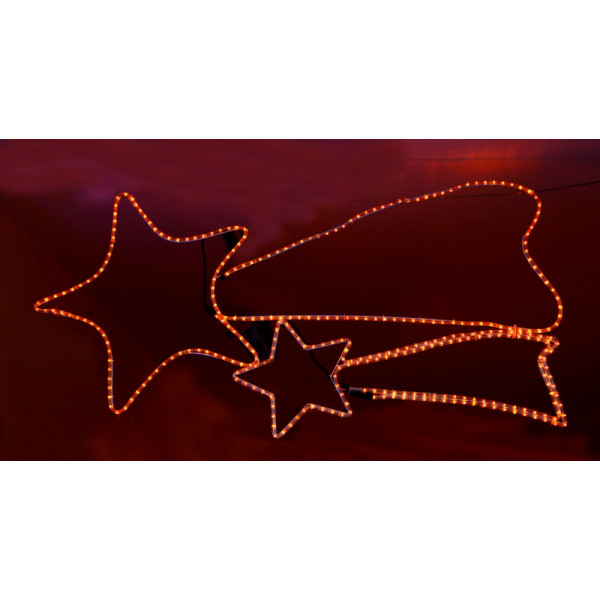 Stella cometa di natale tubo bianco 160 x 78 cm con 208 luci per esterno
