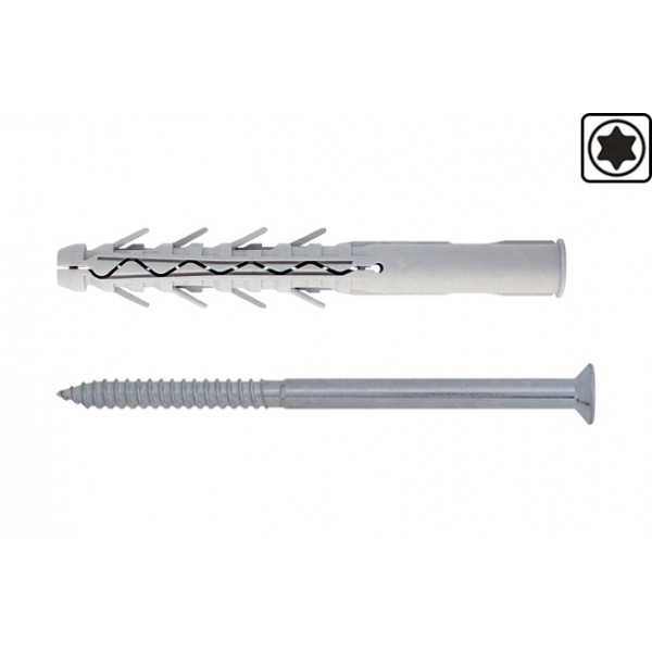 Tup4 tassello inox d. 8 x 100 mm c/vite tsp tx (50 pezzi)