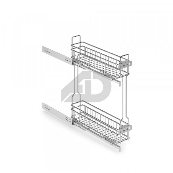 Cestello portabottiglie estraibile 2 piani Inoxa Silent 1104Y1528 mobile da 15cm
