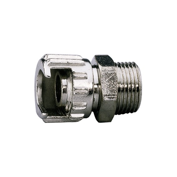 Raccordo maschio c/dado capettato 1/4&quot; 2pz