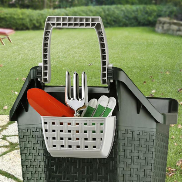 Carriola da giardino cesta con ruote 76 lt kart bama muschio