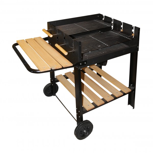 Barbecue a carbone Tucano trasportabile con 2 ruote 2 griglie e ripiano