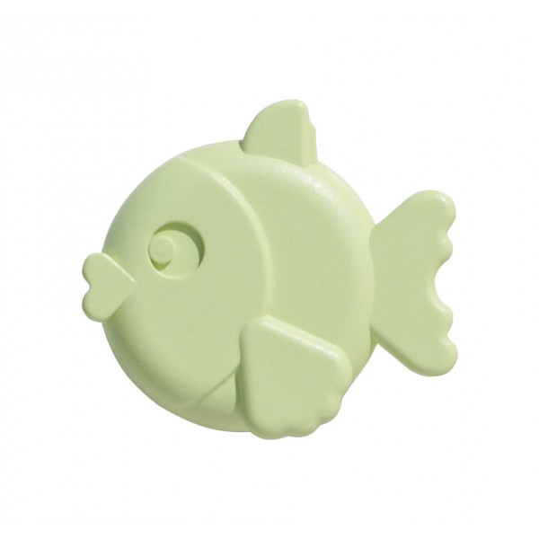 Pomolo pesce plastica 41x46 mm verde