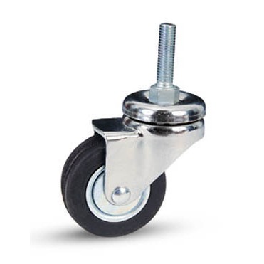 Ruota gom.nera d40 acc.crom.perno 8max30