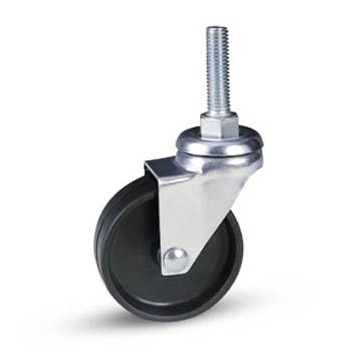 Ruota polipr.nera 40x18 acc.zinc.crom perno 8ma