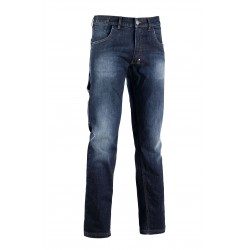 Pantalone stone blu jeans lavato tg l