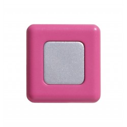 Pomolo quadrato plastica 36x36 mm fucsia / grigio