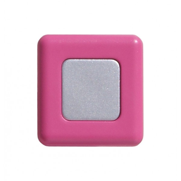 Pomolo quadrato plastica 36x36 mm fucsia / grigio