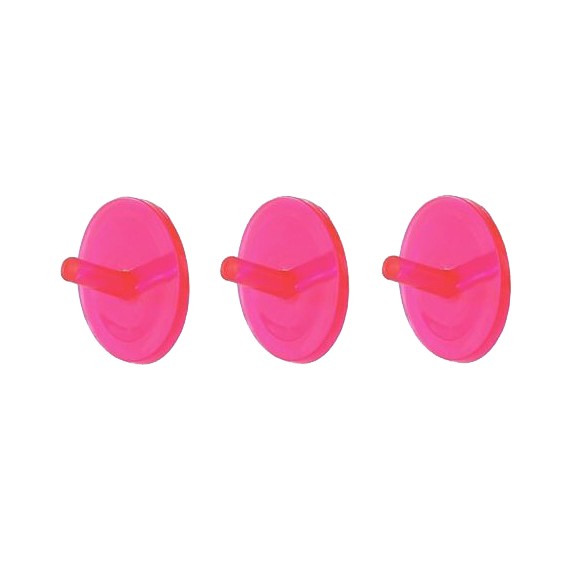 Set 3 appendini adesivi tondo fucsia