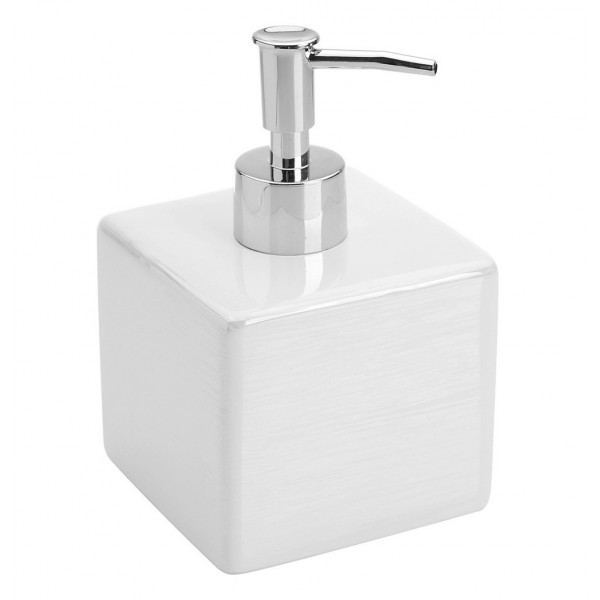 Dispenser sapone linea cuba in ceramica bianco