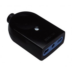 Presa  bivalente 10/16a 2p+t, uscita cavo assiale,