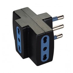 Adattatore con spina 16a 2p+t e 3 prese bivalenti