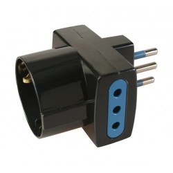 Adattatore plurist.:spina 10a 2p+t, 2 prese 10a 2p