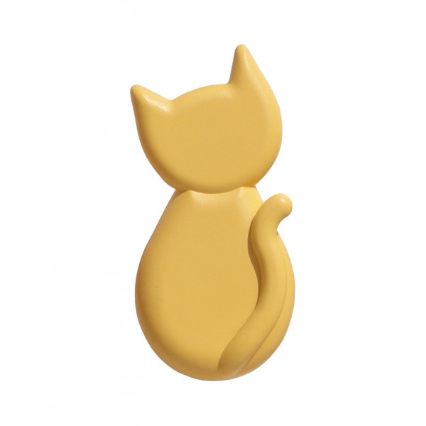 Pomolo gatto plastica 27x55 mm giallo