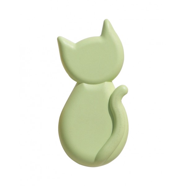 Pomolo gatto plastica 27x55 mm verde