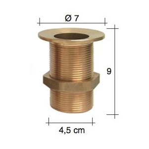 Piletta 1&quot;-1/2&quot; s/tappo ottone d. 7 h. 9