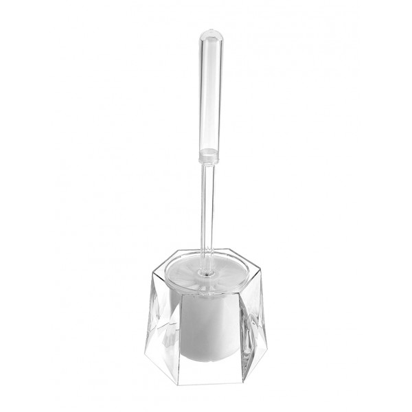 Porta scopino linea diamante in abs bianco