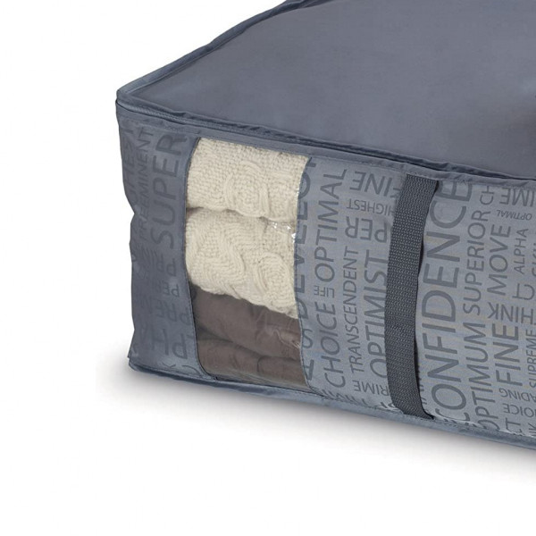 Custodia coperte domopak living urban large 909030 grigia 55x45x25 cm