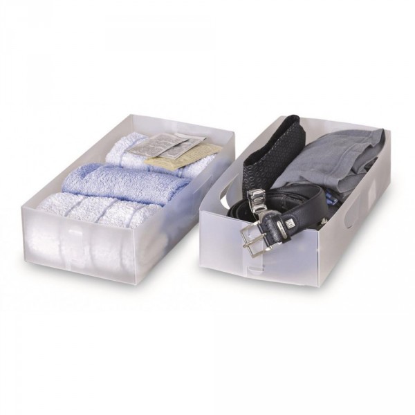 Divisore organizzatore spazi cassetto domopak living 911010 set 2 pezzi 15,5x30x8 cm