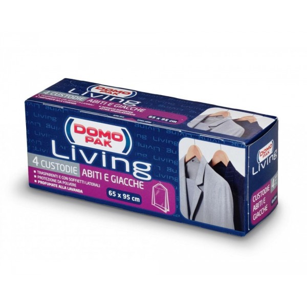 Custodia per abiti e giacche domopak living 918030 profumo lavanda quattro pezzi 